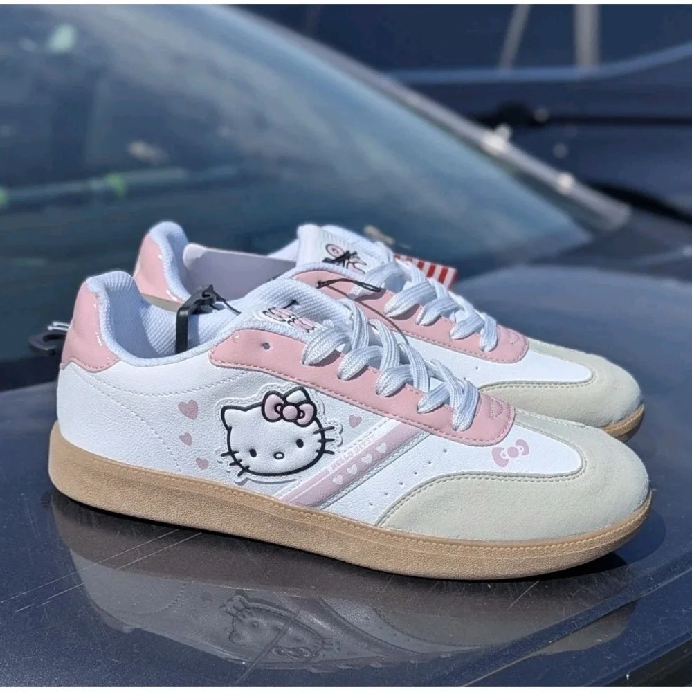 Coquette Kawaii Hello Kitty Pastel Pink Soft Girl Retro Indie Sneakers Nwt 11